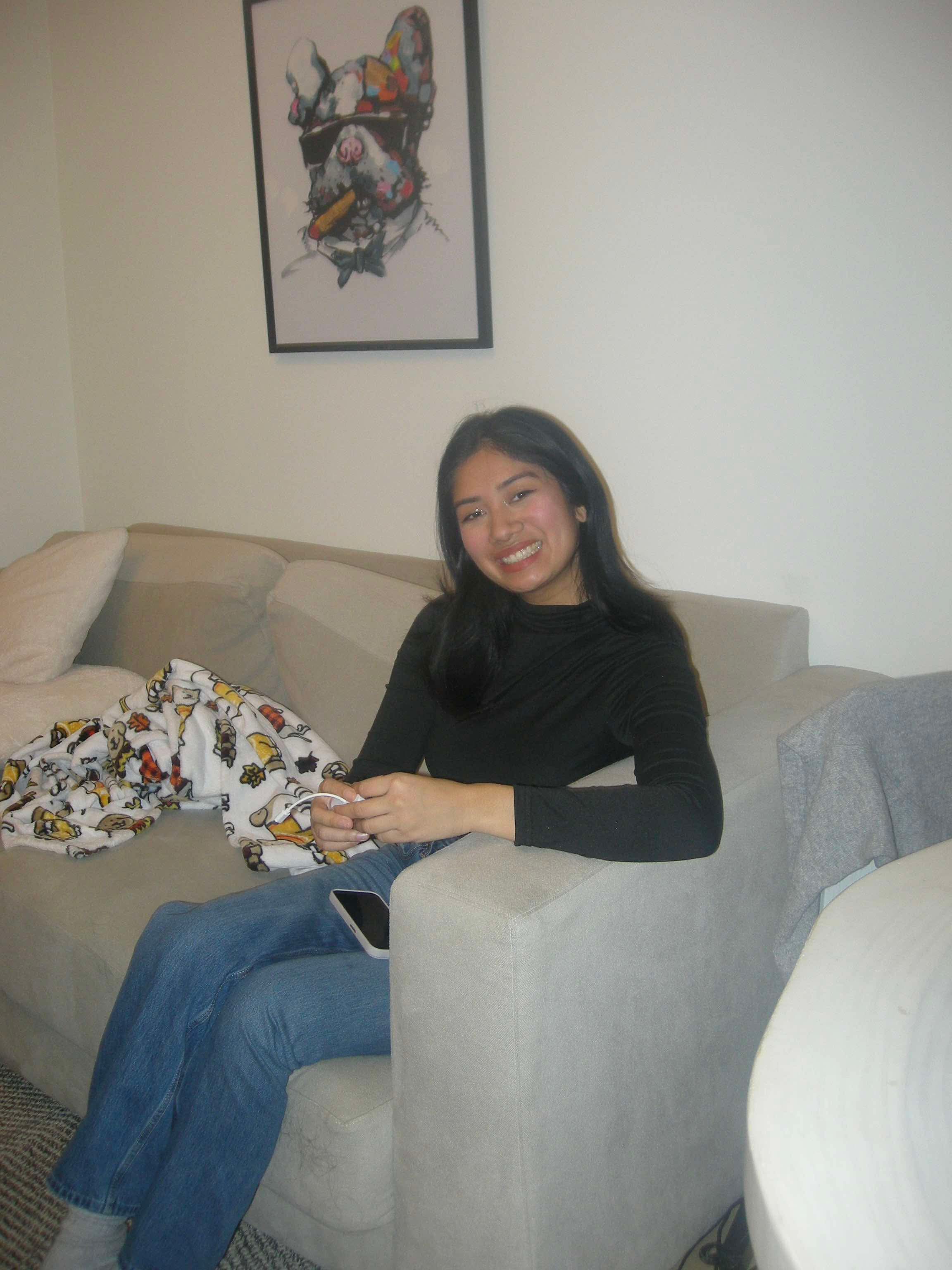 Mariel testing a camera